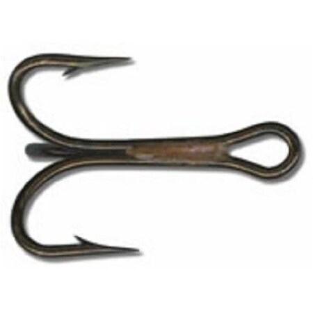 Mustad Kingfish Treble Hook, Size 1, 4X Strong Ringed Eye, Bronze, 225PK 3599C-BR-1-25